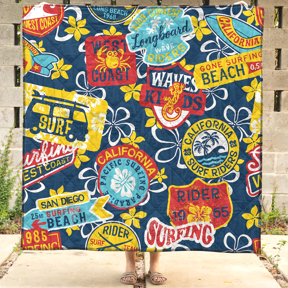 Ride Lightweight Quilted Blanket, Surf Riders Surfer GS CL Quilt Blanket