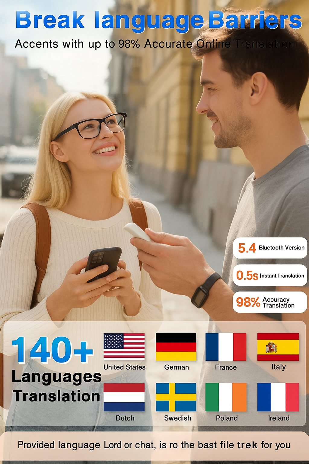 NeoNavi™AI Translator Smart Glasses