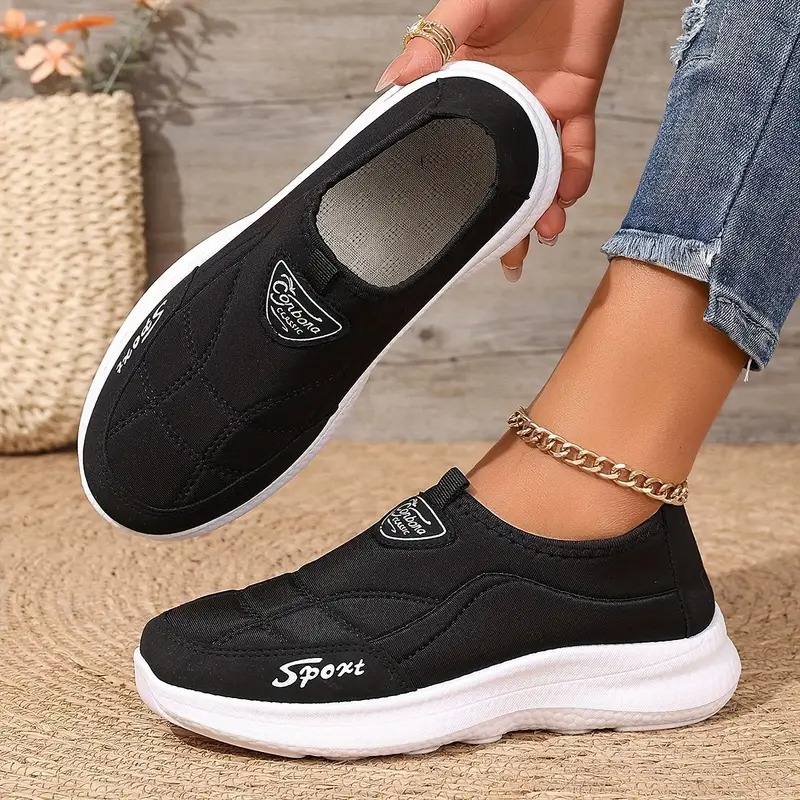 🔥Last Sale🔥Women’s Slip-On Casual Sneakers – Lightweight Fabric Upper & Flexible PVC Sole for Everyday Walking