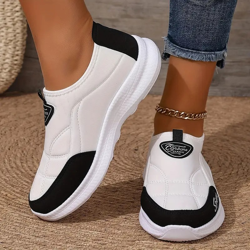 🔥Last Sale🔥Women’s Slip-On Casual Sneakers – Lightweight Fabric Upper & Flexible PVC Sole for Everyday Walking