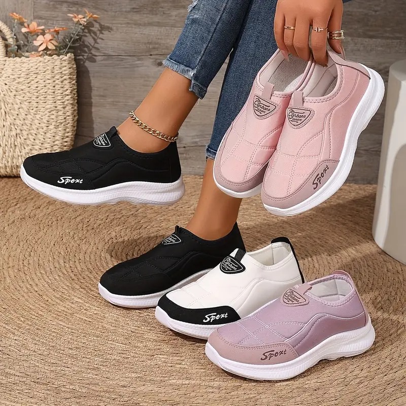 🔥Last Sale🔥Women’s Slip-On Casual Sneakers – Lightweight Fabric Upper & Flexible PVC Sole for Everyday Walking