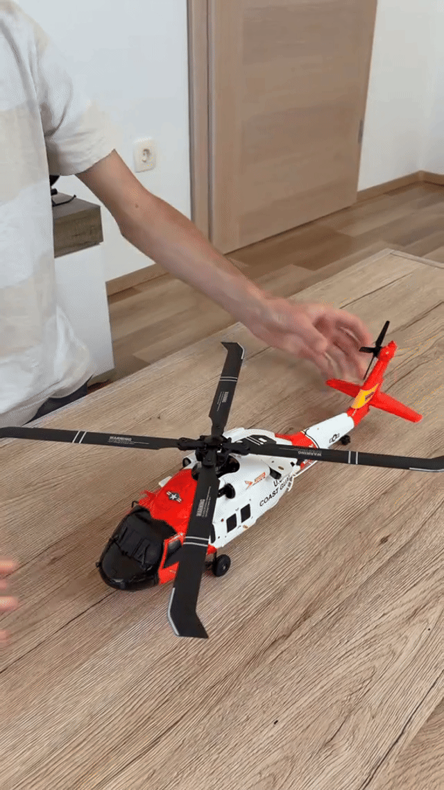 ⚡FLASH DEAL - CLEARANCE WAREHOUSE🚁Coast Guard RC F09-S Helicopter, 1/47 Scale 2.4G 6CH Gyro RC Helicopter w/ GPS Intelligent Control System