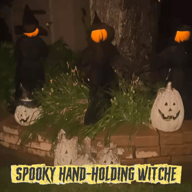 🎃 Spooky Trio: 3 Glowing Pumpkin Witches for Halloween Magic ✨