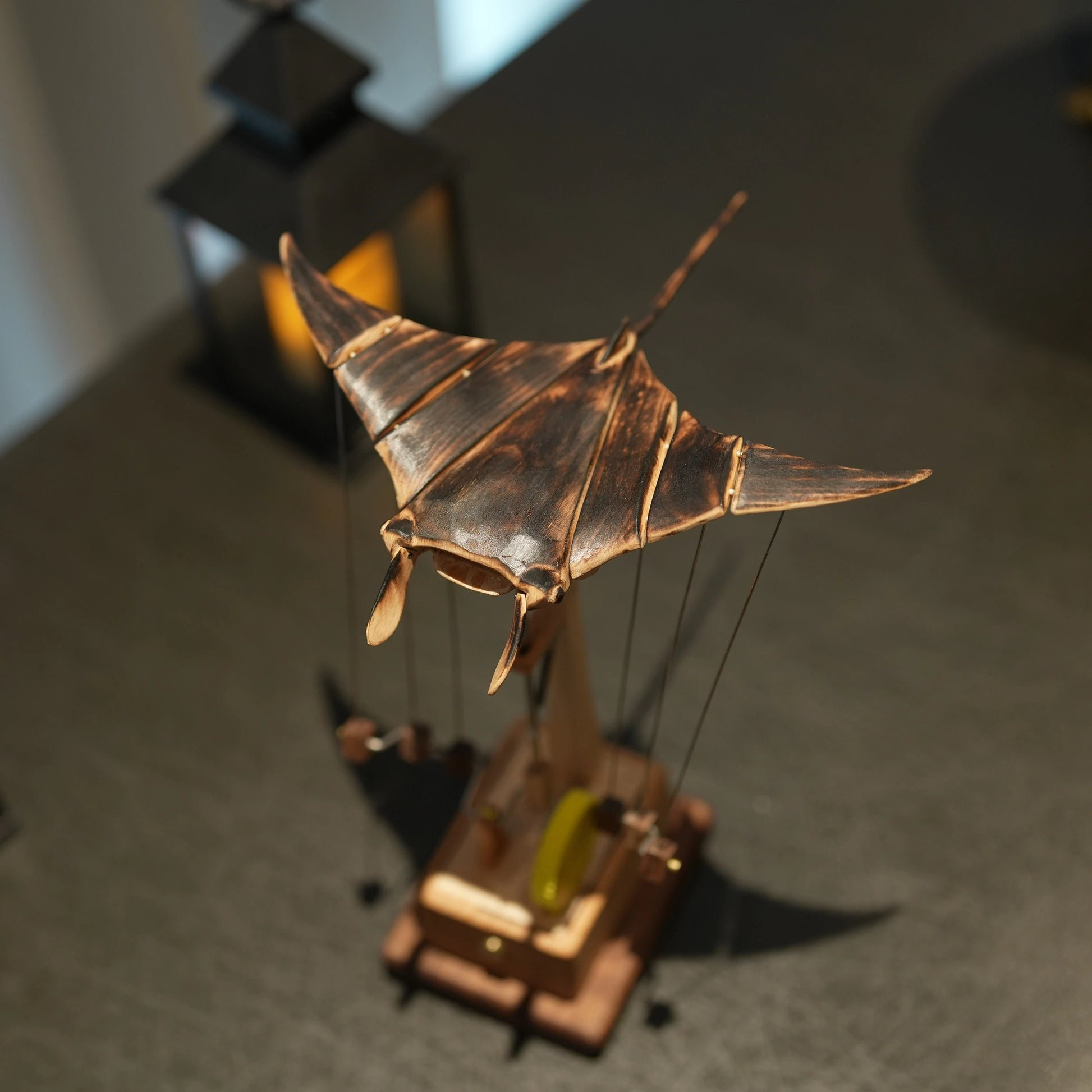 Upgraded Version Handmade Wooden Electric Bionic Manta Ray Ornament